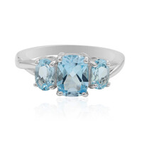 Anello in argento con Topazio Blu Cielo