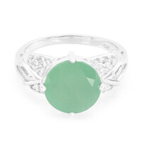 Anello in argento con Calcedonio Verde