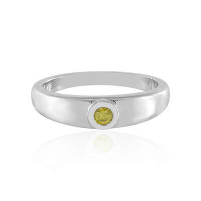 Anello in argento con Diamante Giallo I3