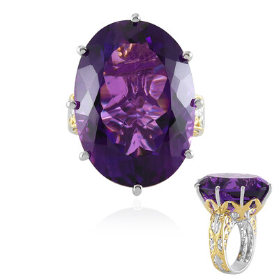Anello in argento con Ametista Zambiana (Gems en Vogue)