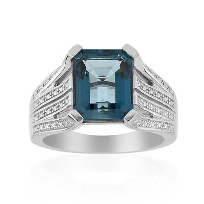 Anello in argento con Topazio Blu Londra