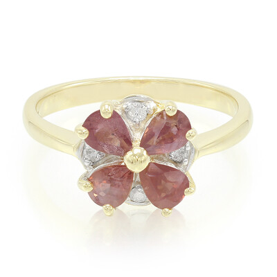 Anello in oro con Zaffiro Padparadscha (non riscaldato)