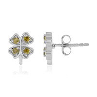 Orecchini in argento con Diamante Giallo I3