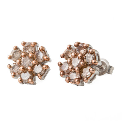 Orecchini in argento con Diamante Champagne