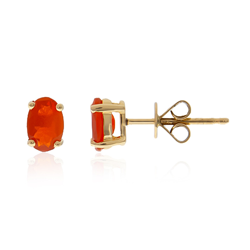 Orecchini A Cerchio Con Opale Di Fuoco In Argento 925 - Donna, Eleganti, Peso 1,32g - 4