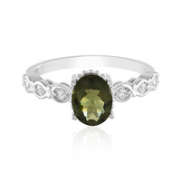 Anello in argento con Moldavite
