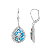 Orecchini in argento con Apatite Blu Neon