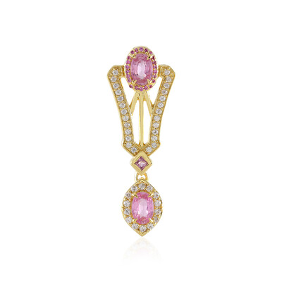 Ciondolo in argento con Zaffiro Ceylon Rosa (non riscaldato)
