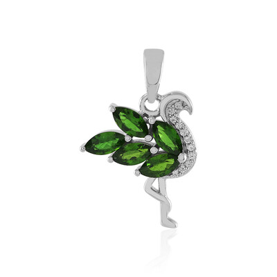 Ciondolo in argento con Diopside Russo
