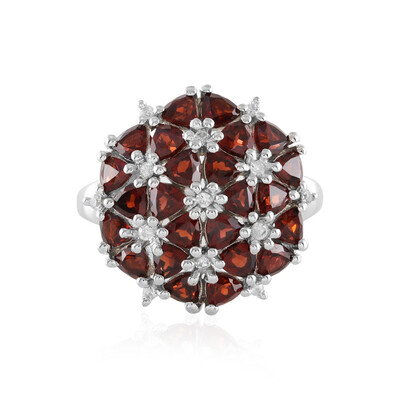 Anello in argento con Granato Mozambico