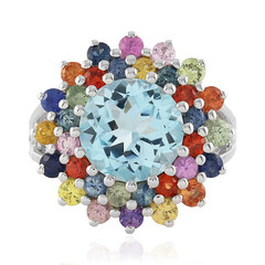 Anello in argento con Topazio Blu Cielo