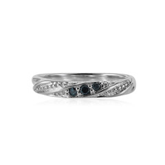 Anello in argento con Diamante Blu Cielo I1
