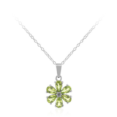 Collana in argento con Peridoto della Birmania
