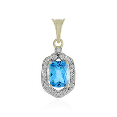 Ciondolo in oro con Topazio Blu Svizzero (Adela Gold)