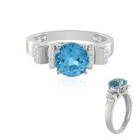 Anello in argento con Topazio Blu Svizzero (de Melo)