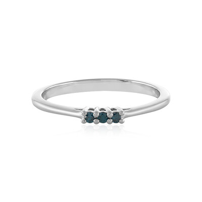 Anello in argento con Diamante Blu I3