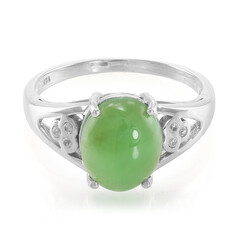 Anello in argento con Crisoprasio Imperiale