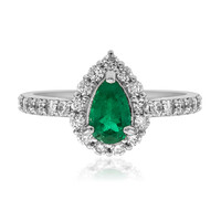 Anello in platino con Smeraldo Zambia AAA (CIRARI)