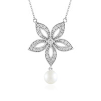 Collana in argento con Perla d'Acqua Dolce Bianca