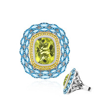 Anello in argento con Quarzo Ouro Verde (Dallas Prince Designs)