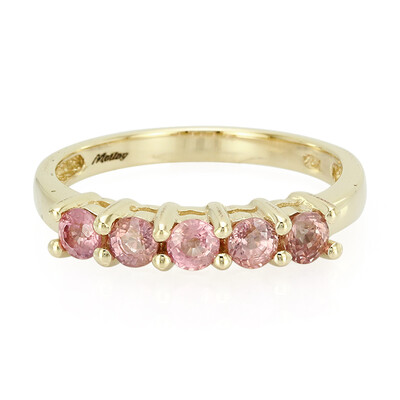 Anello in oro con Zaffiro Padparadscha (non riscaldato)