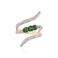 Anello in oro con Tsavorite dalla Tanzania AAA (SUHANA)