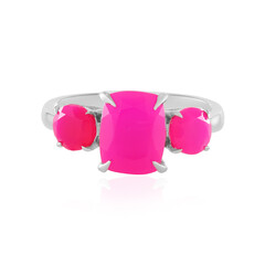 Anello in argento con Calcedonio Lampone