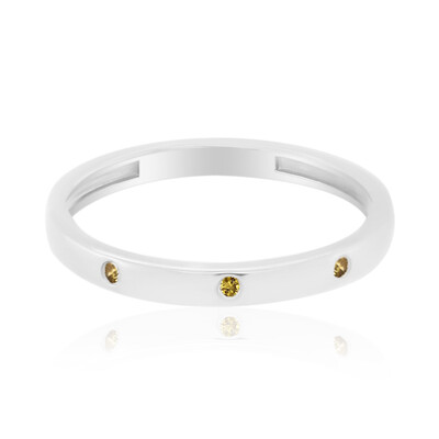 Anello in argento con Diamante Giallo I3