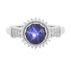 Anello in argento con Zaffiro Stellato Blu