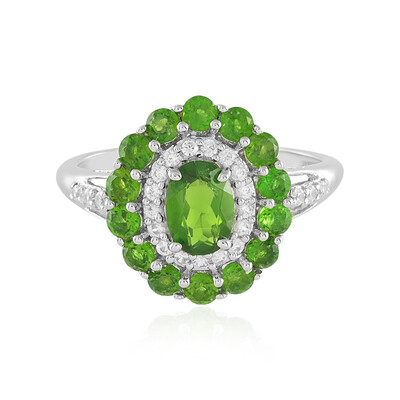 Anello in argento con Diopside Russo