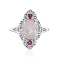 Anello in argento con Quarzo Rosa
