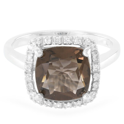 Anello in argento con Quarzo Fumè