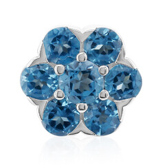 Charm in argento con Topazio Blu Svizzero