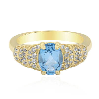 Anello in argento con Topazio Blu Svizzero