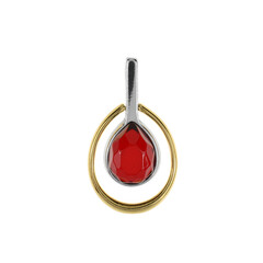 Ciondolo in argento con Ambra Rossa Colombiana