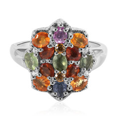 Anello in argento con Zaffiro Fancy