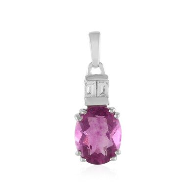 Ciondolo in argento con Fluorite Rosa