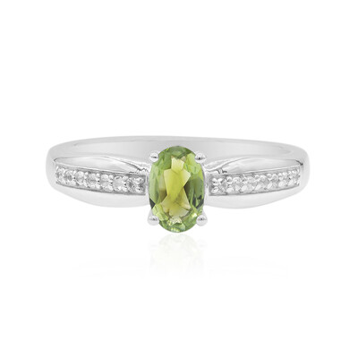 Anello in argento con Tormalina Verde