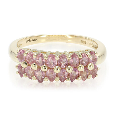 Anello in oro con Zaffiro Padparadscha (non riscaldato)