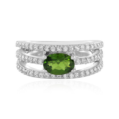 Anello in argento con Diopside Russo