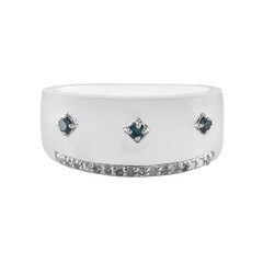 Anello in argento con Diamante Blu I3