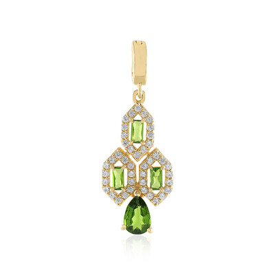 Ciondolo in argento con Diopside Russo