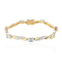 Bracciale in ottone con Topazio Blu Cielo (Juwelo Style)