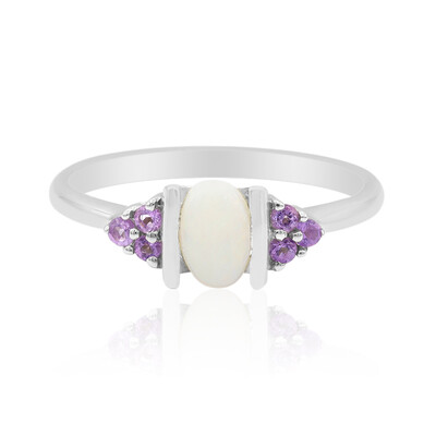 Anello in argento con Opale Bianco