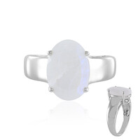 Anello in argento con Pietra di Luna Arcobaleno