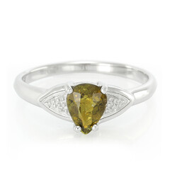 Anello placcato in platino con Tormalina Cuprian