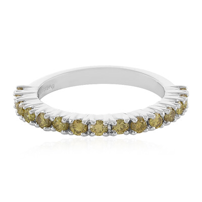 Anello in argento con Diamante Giallo I3