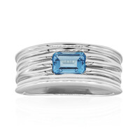 Anello in argento con Topazio Blu Svizzero (TPC)