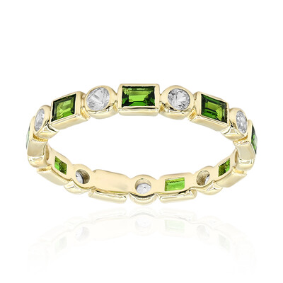 Anello in oro con Diopside Russo