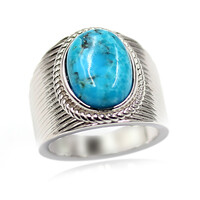 Anello in argento con Turchese Kingman Mohave Blu (Faszination Türkis)